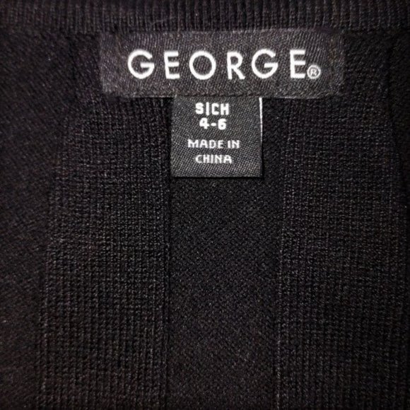 George Black Wide Rib Knit Short Sleeve Band Waist Size S NWOT - Picture 3 of 3